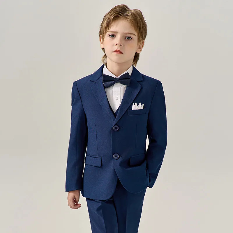 Prince Kids Purple Jakcet Vest Pants Bowtie Piano Party Dress Boys Wedding Ceremony Photograph Suit Children Performance Costume