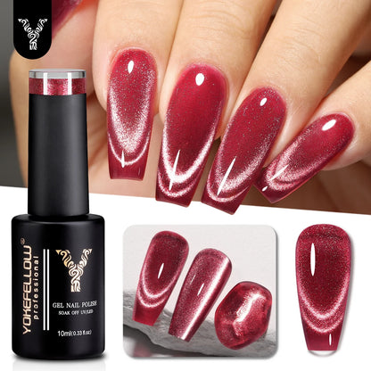 YOKEFELLOW 2025 New Dreamland Cat Eye Gel Nail Polish 10ml Dual Gloss Dreamland Color Soak Off Cat Magnetic UV Gel Varnish DIY