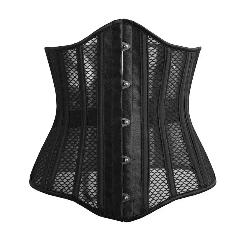 Breathable Mesh Sexy Women Corsets Top Spiral Steel Boned Underbust Waist Trainer Bustier Body Shaper Corselet