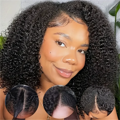 V Part Kinky Curly Wigs Human Hair No Leave Out Upgraded U Part NO Glueless Wigs For Women Curly V part Wigs Clip In Half Wig