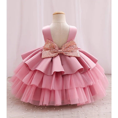 Sequin Birthday Party Dress for Baby Girls Sleeveless Elegant Tulle Princess Dress Red Green Christmas Dress for Kids New Year