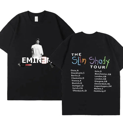 Eminem Graphic Print T Shirt Hip Hop Streetwear Rock T Shirt Short Sleeve Fashion Casual Crew Neck Plus Size T Shirt Women