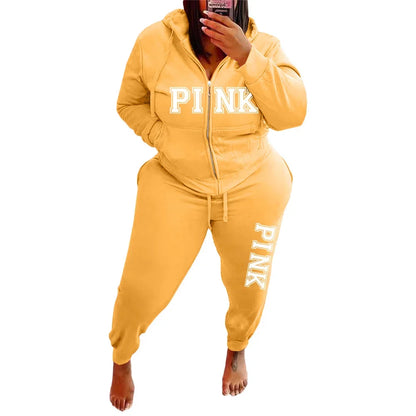 Tracksuit Women's Letter Pattern Plus Size Clothing Two Piece Sets Long Sleeved Hoodies Fashion Winter Sportswear Wholesale