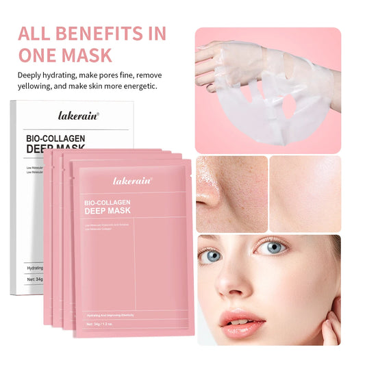 Bio-Collagen Real Deep Mask Supplement Collagen Hydrating Overnight Hydrogel Mask Elasticity Improvement Pore Minimizing Firming