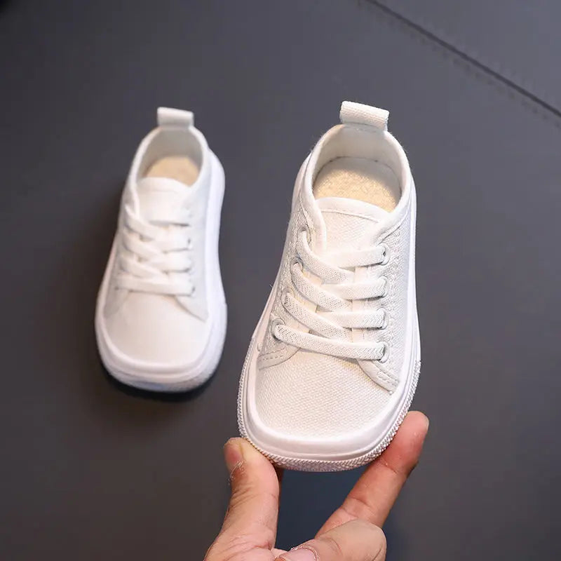 Children Sport Canvas Shoes Lace-up Girls Flat Boys Casual Shoes Kids Non-slip Comfort Sneakers Shoe Toddlers Tennis shoes