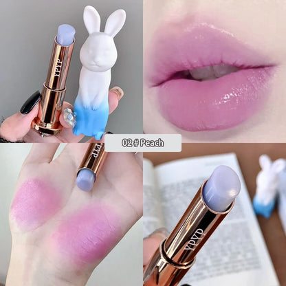 Rabbit Black Rose Lip Balm Gloss Not Dryness Peach Transparent Lip Tint Moisturizing Power Lipstick Makeup Base For Girls