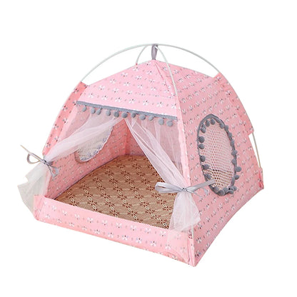 Breathable Cat Dog Litter Tent Kennel Foldable Universal Indoor Teepee Pet House Breathable Puppy Tent Bed Dog Supplies