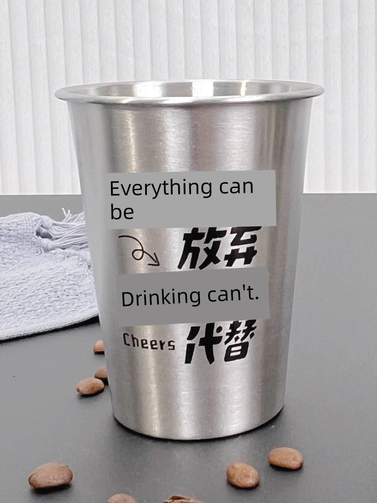 Drop-Resistant Commercial Single-Layer Coffee Gargle Cup Stainless Steel