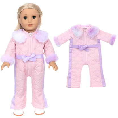 18 inch Girls Doll Winter Coat Dress Suit for 43cm Baby Doll Outfit Skirt