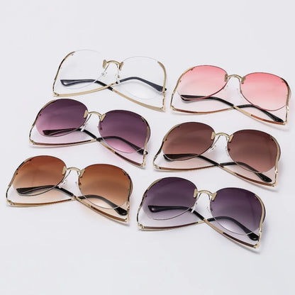 New Fashion Rimless Round Sunglasses For Women Men Luxury Vintage Punk Sun Glasses Tredning Outdoor Shades UV400 Eyeglasses