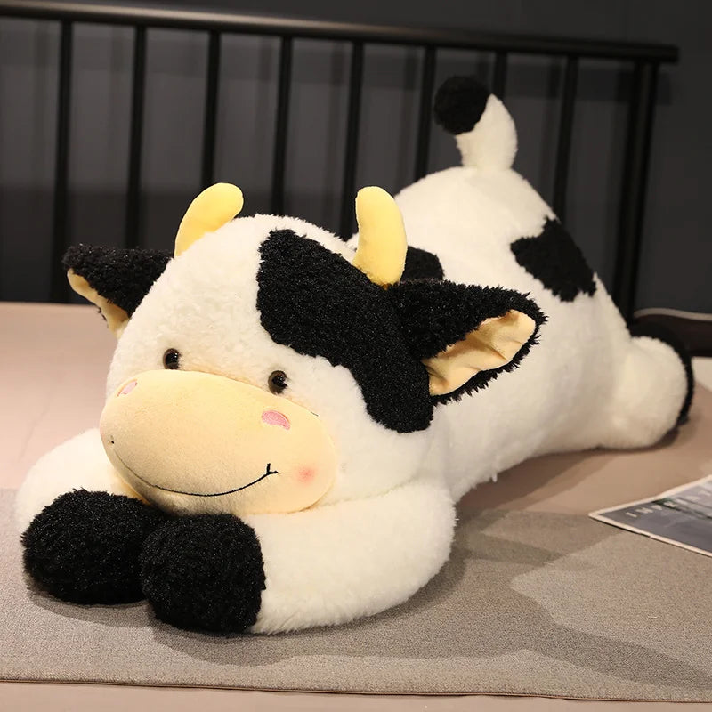 Hot 1pc 90cm Lovely Milk Cow Plush Toys Cartoon Stuffed Animal Cattle Dolls Sleeping Pillow For Baby Girls Birthday Gifts