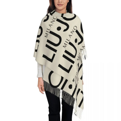 Liu Jo Scarf for Womens Winter Fall Shawl Wrap Luxury Brand Italian Long Shawl Scarf for Daily Wear