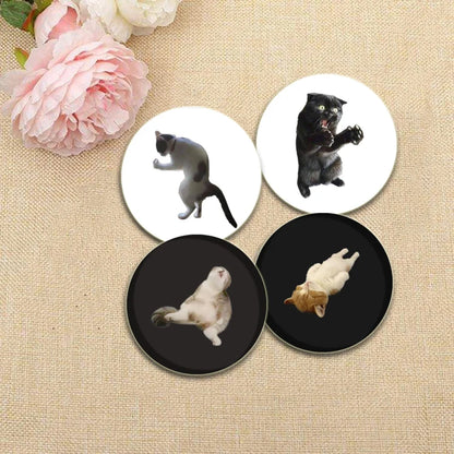 32/44/58mm Funny Cute Cat Badge Round Creative Brooches Fashion DIY Backpack Jewelry Accessory Gifts HD Print Handmade Pins