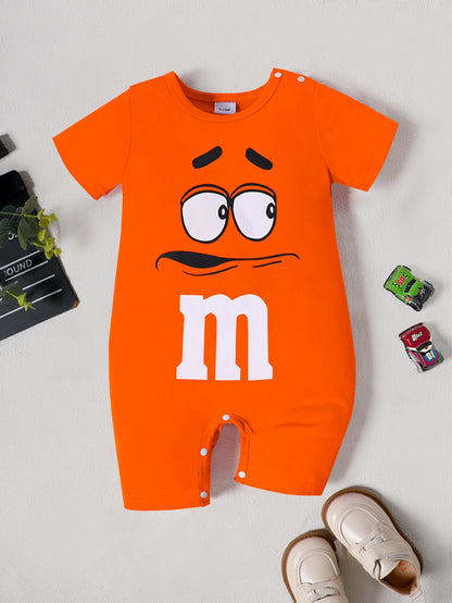 Boys Dnd Girls Summer Baby Letters Printed Short-Sleeved Comfortable Onesies