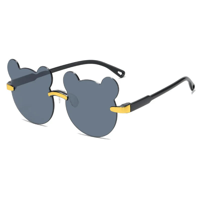 Kids Sun Sunglasses Bear Shape Children Glasses Trendy Girls Cartoon Eyeglasses Shades Driver Anti-Glare Boys Cartoon Sunglasses