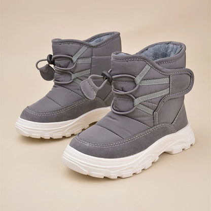 High Quality Rubber Sole Anti-slip Kids Winter Waterproof Warm Booties Children Versatile Plush Shoes EW8273