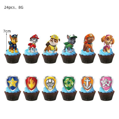 PAW Patrol Birthday Party Decoration Toy Hat Kids Gift Aluminum Foil Balloon Dog Chase Marshall Skye Rubble Disposable Tableware