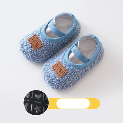 Autumn Winter Baby Slippers Toddler Plush Floor Sock Shoes Boy Girl Children Soft Anti-slip Walking Shoes Indoor Home Kids Shoes