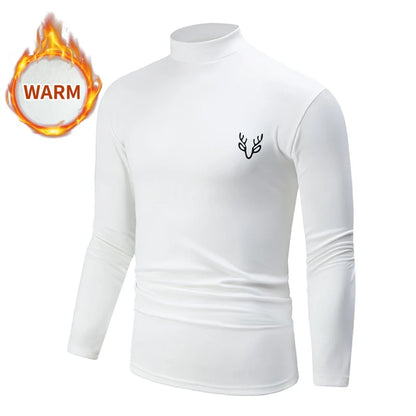 1/2 Pack Men's Fall/Winter Turtleneck Backcoat Solid Color Simple Warm Long Sleeve Shirt Teenagers' School Uniforms with Sanded