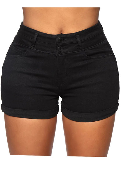 2024 Summer New Black and White High Waist Denim Shorts For Women Fashion Sexy Slim Fit Stretch Jeans Shorts S-2XL Drop Shipping