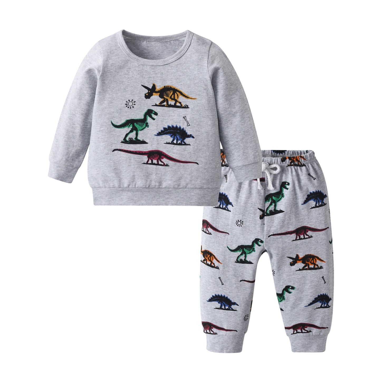 Toddler Baby Boys Casual Clothing Set for 0 to 2 Years Spring Autumn Letters Printed Long Sleeve Round Neck Top + Pants Outfit