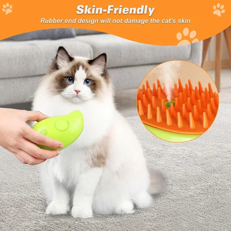 3-in-1 Dog Hair Cat Hair Brush Electric Pet Cleaning Brush Steam