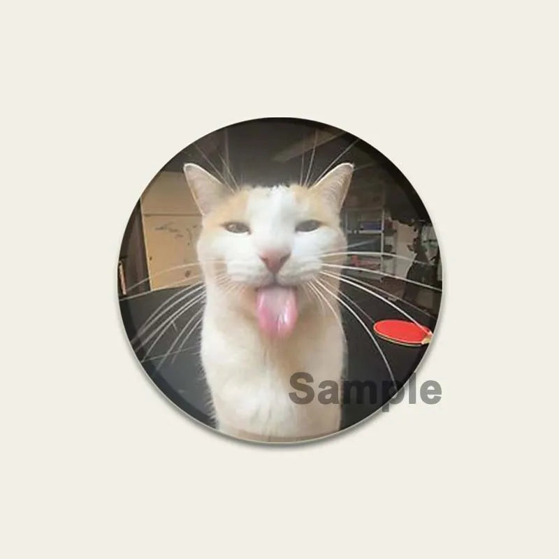 32/44/58mm Funny Cute Cat Badge Round Creative Brooches Fashion DIY Backpack Jewelry Accessory Gifts HD Print Handmade Pins