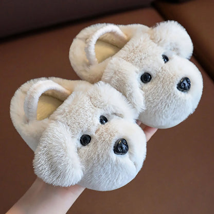 Children's Cotton Slippers for Boys Aged 1-5 Years Old Cute Cartoon Girls' Slippers Infants and Young Children Autumn and Winter