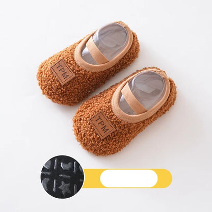 Autumn Winter Baby Slippers Toddler Plush Floor Sock Shoes Boy Girl Children Soft Anti-slip Walking Shoes Indoor Home Kids Shoes