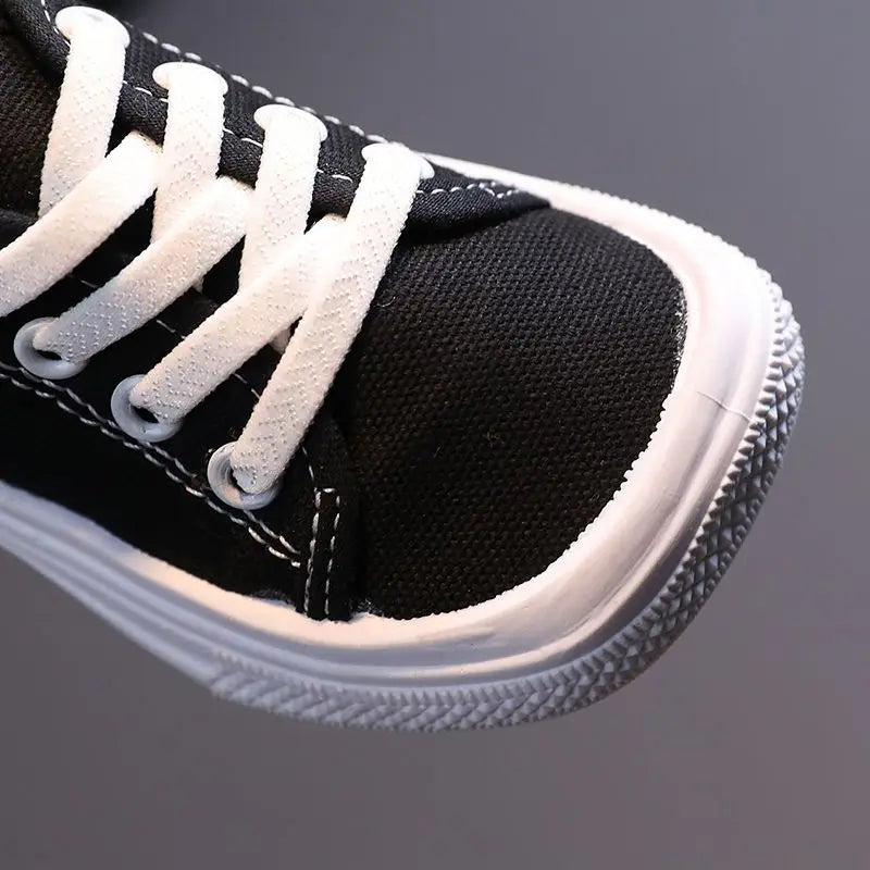 Children Sport Canvas Shoes Lace-up Girls Flat Boys Casual Shoes Kids Non-slip Comfort Sneakers Shoe Toddlers Tennis shoes