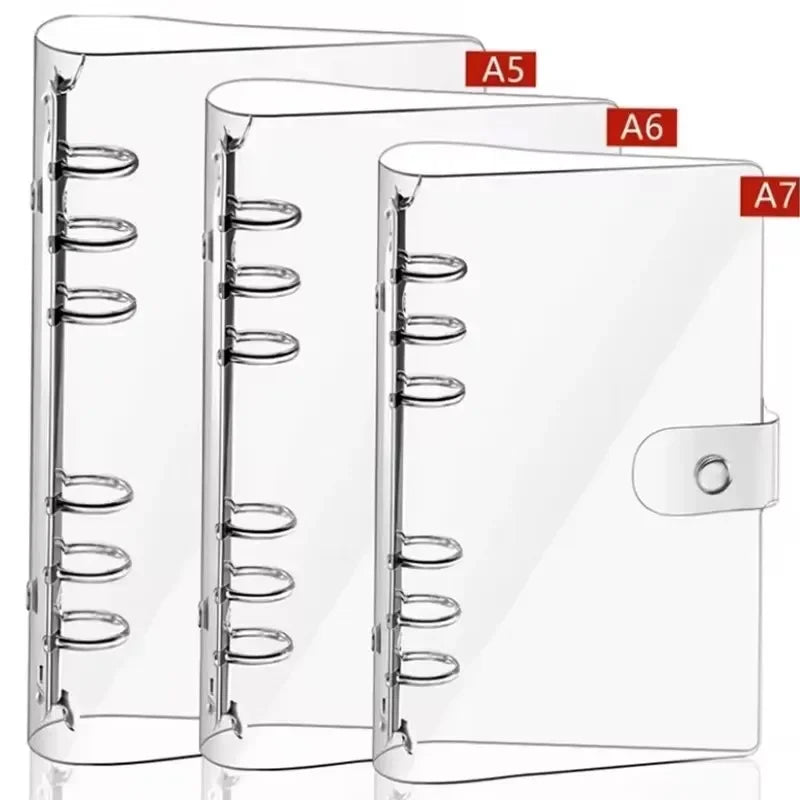 A5/A6/A7 6 Hole Transparent Soft PVC Loose Leaf Ring Binder Notebook Planner Diary Cover Stationery Office  School Supplies