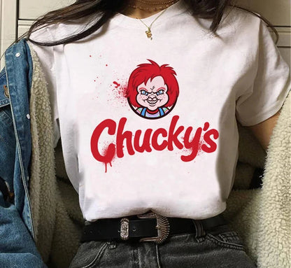 Chucky Graphic Printed T Shirt Chucky Streetwear Fashion Casual Crew Neck Short Sleeve Plus Size T Shirt Women