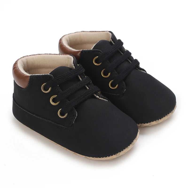 Newborn Baby Shoes Classic Leather Soft Soles Non Slip Toddler Walking