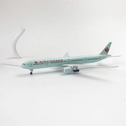 20CM Boeing 777 Air Canada Alloy Airplane Model Toy With Wheel Replica Aircraft Plane Boys for Collectible Display Gift