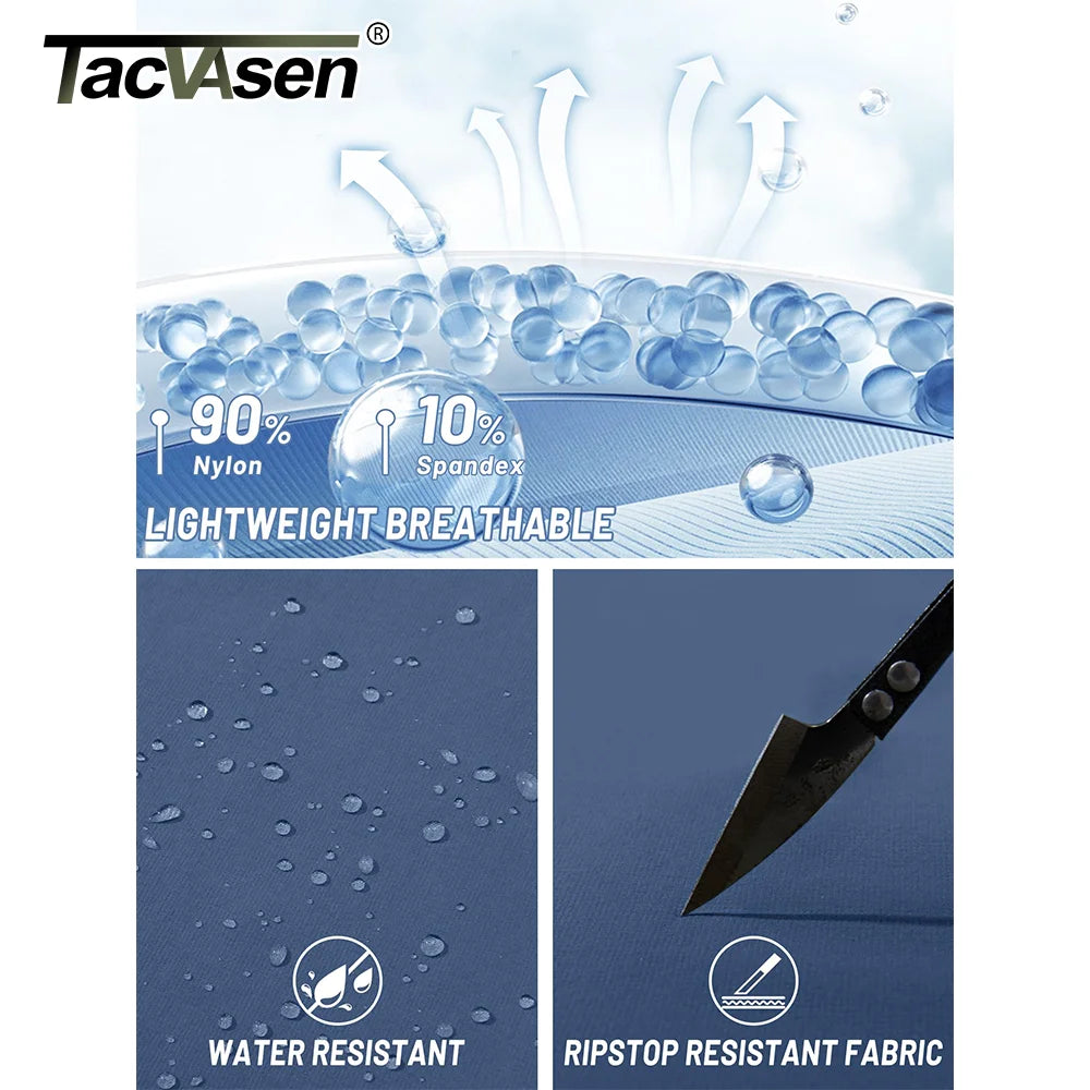 TACVASEN Waterproof Lightweight Hiking Pants Mens Ripstop Quick Dry Cargo Work Pant Outdoor Trekking Hard-wearing Trousers Male