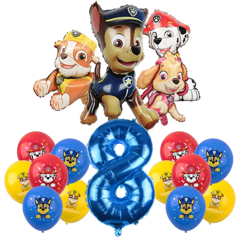 PAW Patrol Birthday Party Decoration Kids Toy Hat Gift Aluminum Foil Balloon Disposable Tableware New Banner Boy Event Supplies