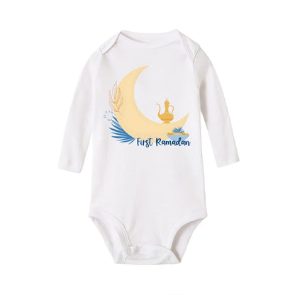 My First Ramadan Baby Romper Long Sleeve Print Infant Bodysuits Ramadan Newborn Jumpsuits Islamic Muslim Festival Clothing