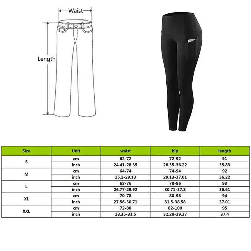 High Waist Elastic Yoga Leggings for Women, Belly Control, Ruched Booty Pants with Pocket, Seamless Compression Tights