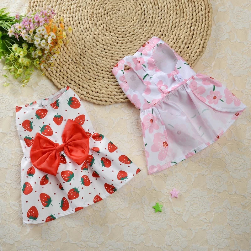 Dog dress for Female Pet Cat Puppy Floral Princess Skirt S-XL