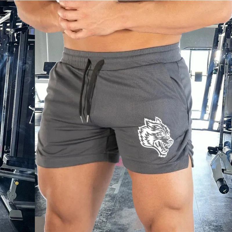 Wolf Head Men's Leisure Sports Shorts Elastic Beach Shorts Running Gym Sports New Three Quarter Pants Summer Fashion M-3XL