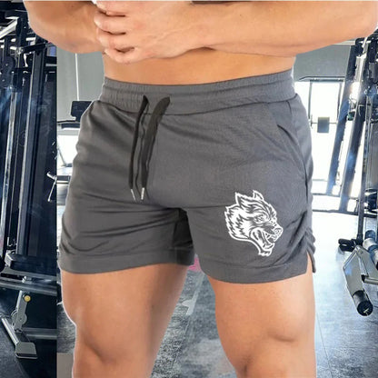 Wolf Head Men's Leisure Sports Shorts Elastic Beach Shorts Running Gym Sports New Three Quarter Pants Summer Fashion M-3XL