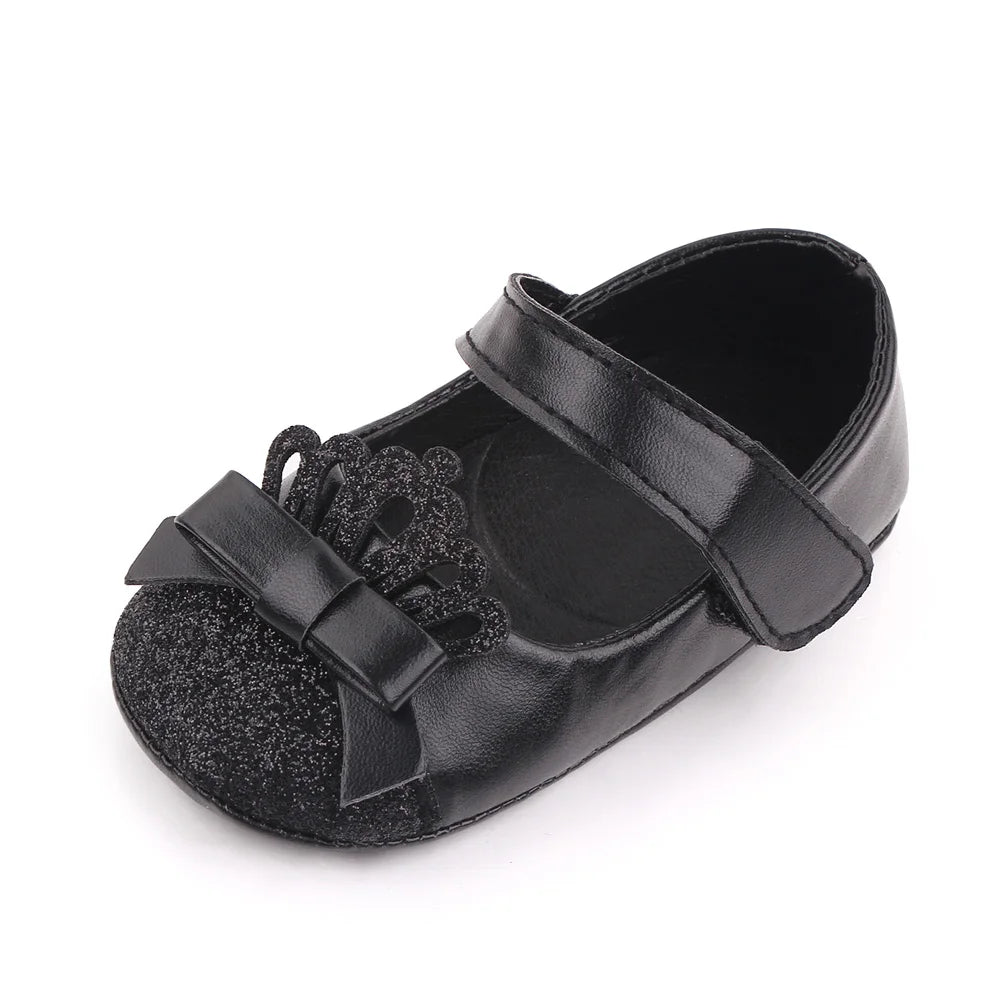 Baby Girl Shoes Cute Crown Soft PU Mary Jane Shoes Anti-slip Sole Spring Summer Sandal for 0-6-12m Baby Girl New Fashion D2553