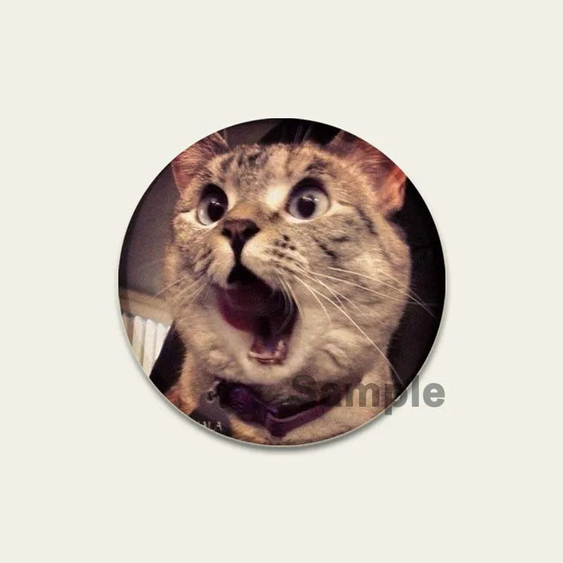 32/44/58mm Funny Cute Cat Badge Round Creative Brooches Fashion DIY Backpack Jewelry Accessory Gifts HD Print Handmade Pins