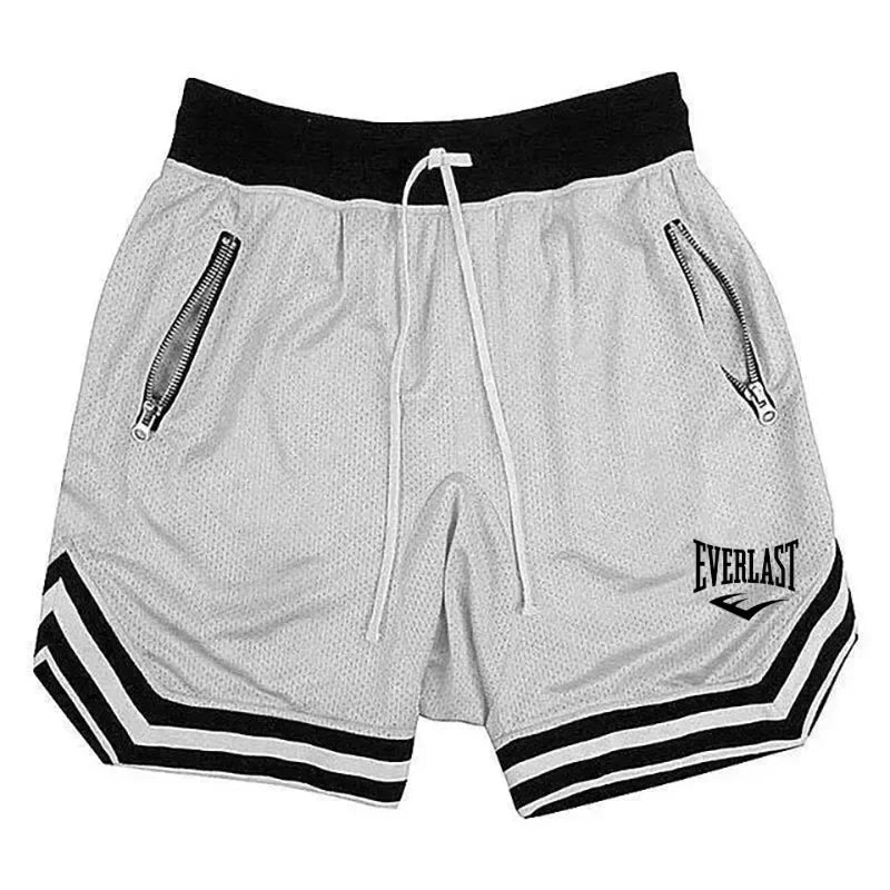 EVERLAST Fitness Sports Basketball Shorts Men's Summer Casual Loose Breathable Mesh Shorts Fashion Hip Hop Sweatpants