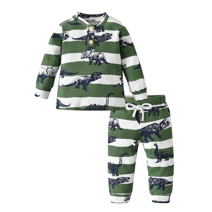 Toddler Baby Boys Casual Clothing Set for 0 to 2 Years Spring Autumn Letters Printed Long Sleeve Round Neck Top + Pants Outfit