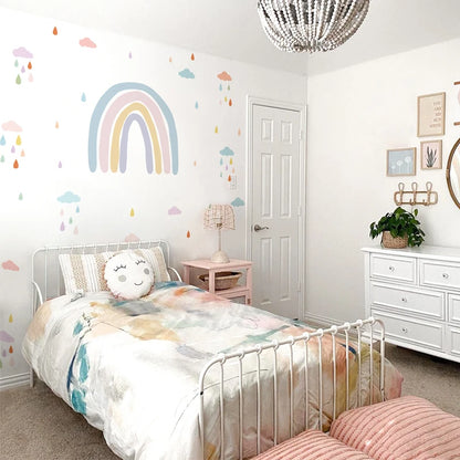 Nursery Boho Rainbow Wall Decals Wallpapers Wall Stickers Waterproof Children Living Room Bedroom KIds Baby Home Decor