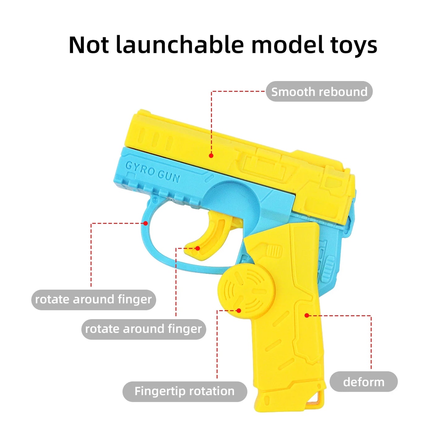 2 in 1 Deformed Fidget Spinner Toys Gun for Children Antistress