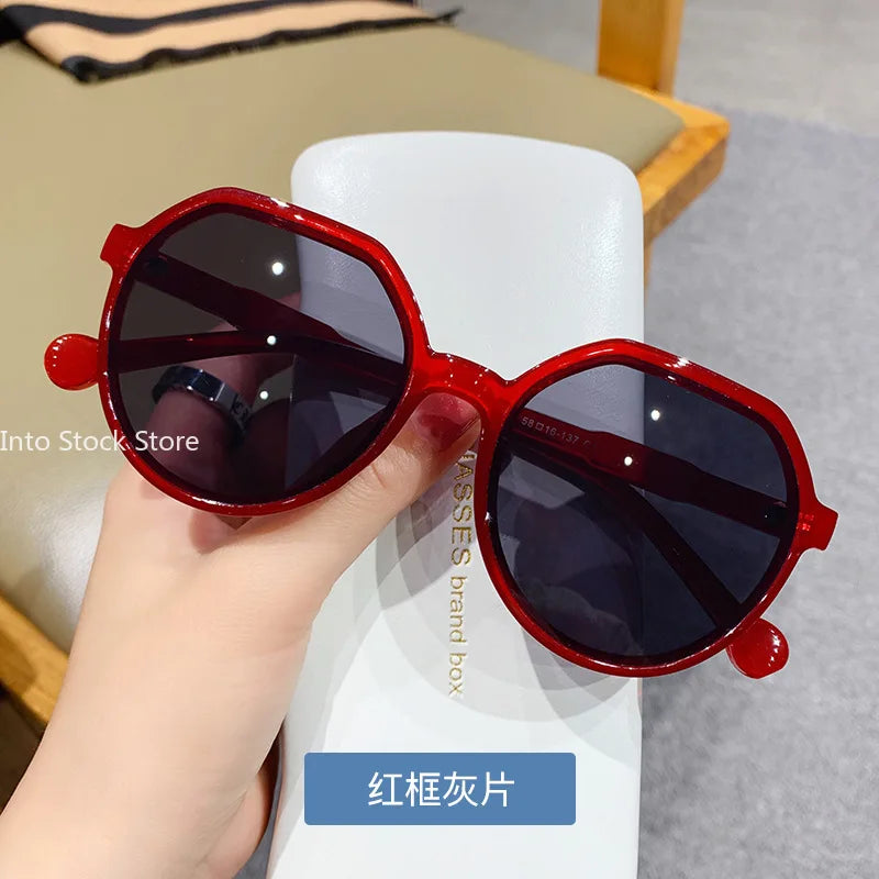 Personalized Round Frame Sunglasses Candy Color Big Frame