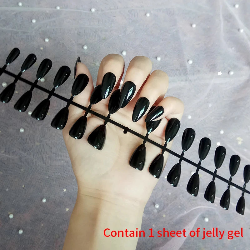 Punk Cool Style Black Flame Love Heart Press on Nails Butterfly Star Long Pointed False Nails Art Fake Nails Charms Y2K Manicure