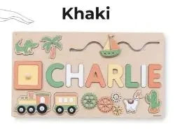 Personalized Custom First Name Wooden Puzzle Educational Toys for Toddlers Shape Matching Board Boys Girls Early Learning Gifts